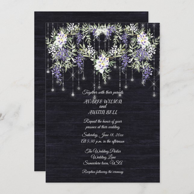 Marinho Barnboard String Lights Wisteria (Frente/Verso)