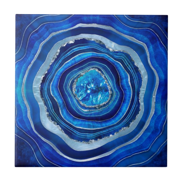 Marinho Blue Agate Geode Arte Digital (Frente)