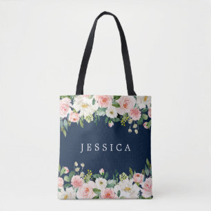 Marinho Blue Bridesmaid Gift Personalizado Tote Ba