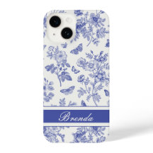 Marinho Blue Butterfly Toile iPhone 14 Case