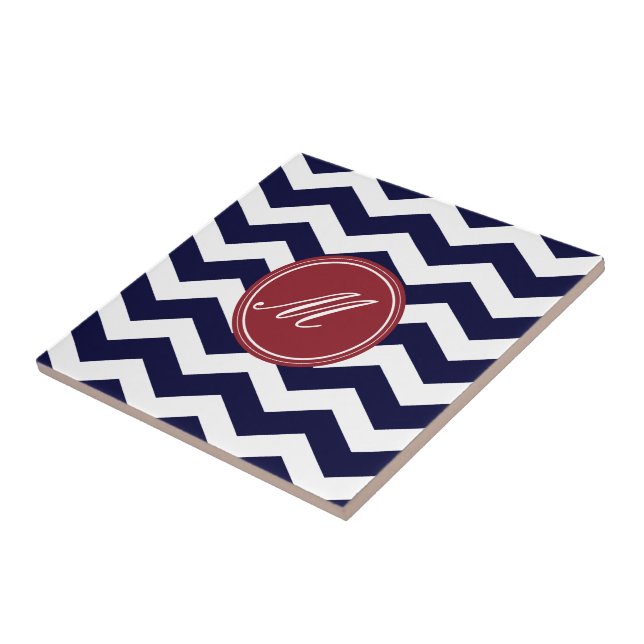 Marinho Blue Chevron com Azulejos Monogramas (Lateral)