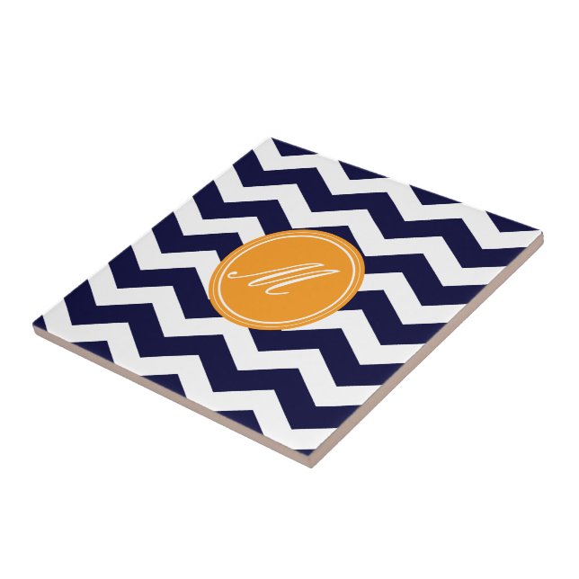 Marinho Blue Chevron com Azulejos Monogramas (Lateral)