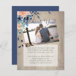 Marinho Blue Coral Orange Casamento Obrigado