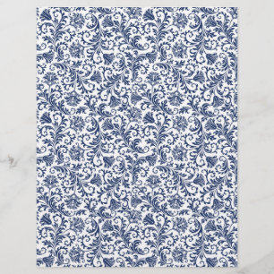 Marinho Blue Damask Arts & Artesanato Stationery P