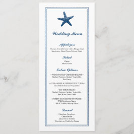 Marinho Blue Graceful Starfish Menu Casamento