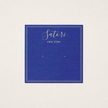 Marinho Blue Linen Signature Stud Earring Display