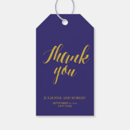 Marinho Blue Rustic Chic Weding Obrigado Etiquetas