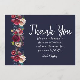 Marinho Burgundy Merlot Cartões de agradecimentos