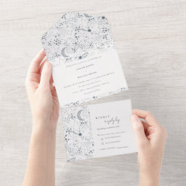 Marinho Celestial Starry Night Moon Casamento