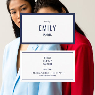 Marinho Chic Fashion Stylist / Beauty Cartão de vi