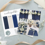Marinho Clássico de cores de casamento de marfim C<br><div class="desc">Marinho Clássico de cores de casamento de marfim Cartão de Paleta 2024</div>