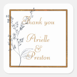 Marinho clássico e adesivos quadrados Dourados