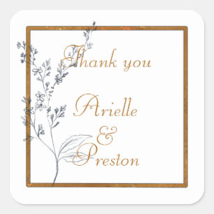 Marinho clássico e adesivos quadrados Dourados