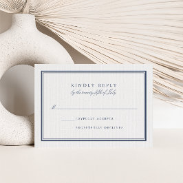 Marinho clássico e RSVP branco