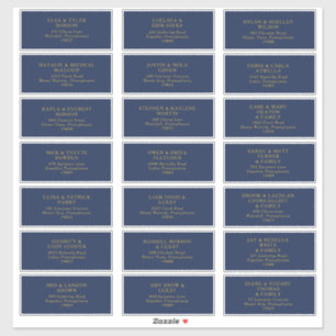 Marinho Clássico   Etiquetas de Endereço Convida