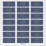 Marinho Clássico | Etiquetas de Endereço Convidado<br><div class="desc">Este marinho clássico | as etiquetas de endereço de convidado de casamento em ouro são excelente de um simples casamento romântico e elegante. A paleta de cor azul-marinho escura e a tipografia mínima de vintage lhe dão um toque formal clássico. O design é flexível, perfeito para uma noite contemporânea básica,...</div>