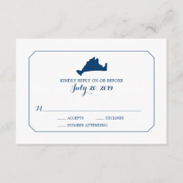 Marinho Clássico Marthas Vineyard Map Wedding RSVP