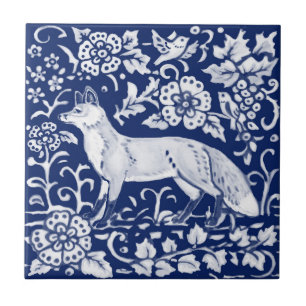 Marinho Cobalto Blue Fox Woodland Floral 4 1/4
