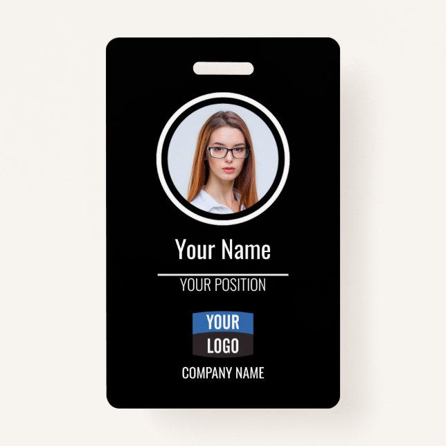 Marinho - Crachá de Segurança da Empresa para ID d (Frente)