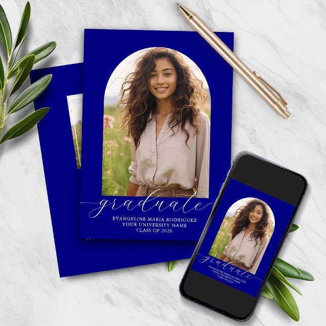 Marinho de Arch de Convite para Graduação 2 Fotos (Criador carregado)