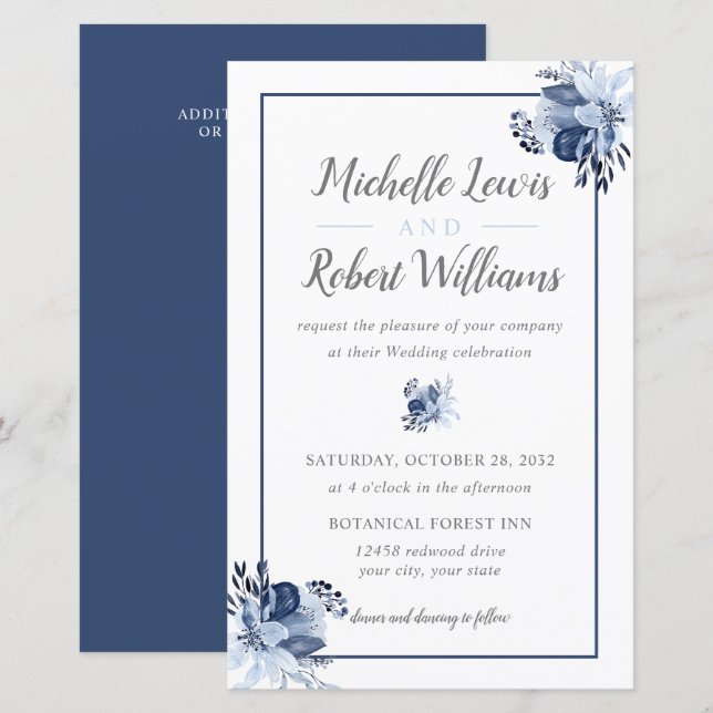 MARINHO de Cinza Bonito ORÇAMENTAL Floral 5,5x8,5  (Frente/Verso)