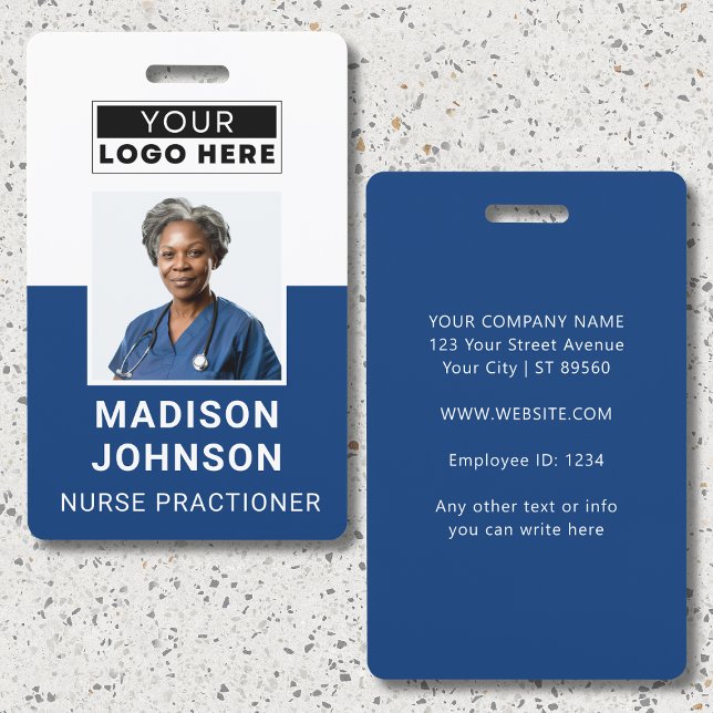 Marinho de Crachá de Segurança da Empresa para ID  (Criador carregado)