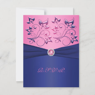 MARINHO DE FITA IMPRESSO, Placa RSVP Floral Rosa