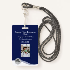 Marinho de Fotos Médicas do Crachá ID Lanyard