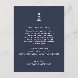 Marinho de inserção do cartão postal de casamento