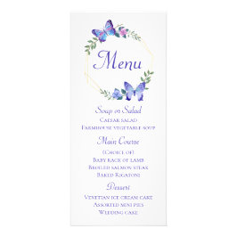Marinho de Menu Borboleta Blue Floral Wreath Casam