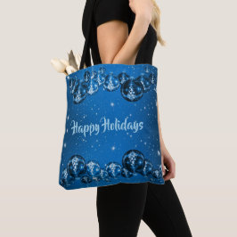 Marinho de Natal Blue Ornaays Feriados Tote Bag