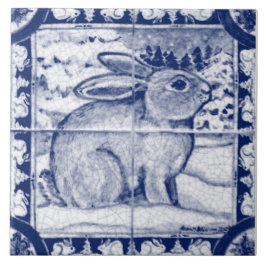 Marinho de Natal Blue Snow Bunny Dedham Delft