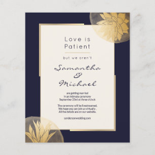 Marinho de Orçamento Azul Dourado Casamento Inferi