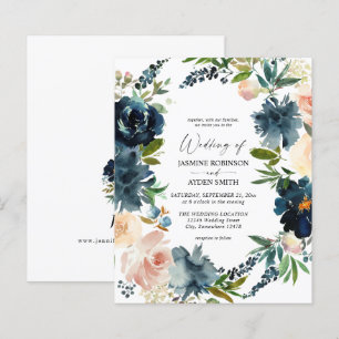 Marinho de Orçamento, Casamento Azul Dusty e Flor