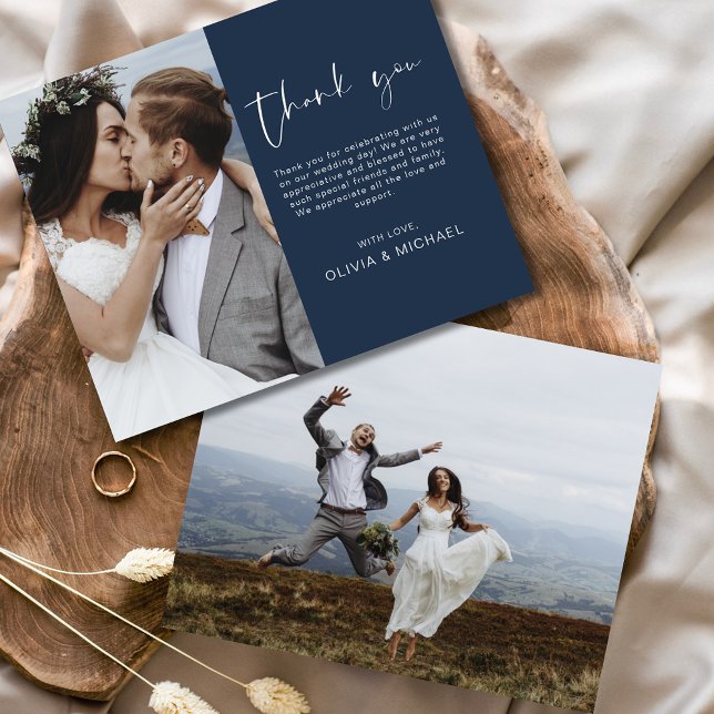 Marinho De Orçamento Casamento Azul Obrigado Cartã (Criador carregado)