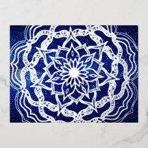 Marinho de prata do luxo Elegante Blue Mandala Rei