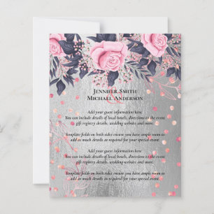 Marinho de Prata LeahG Rosegold PInk Casamento Flo