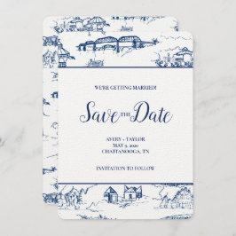 Marinho de Toile Chattanooga e Branco Salvar a Dat