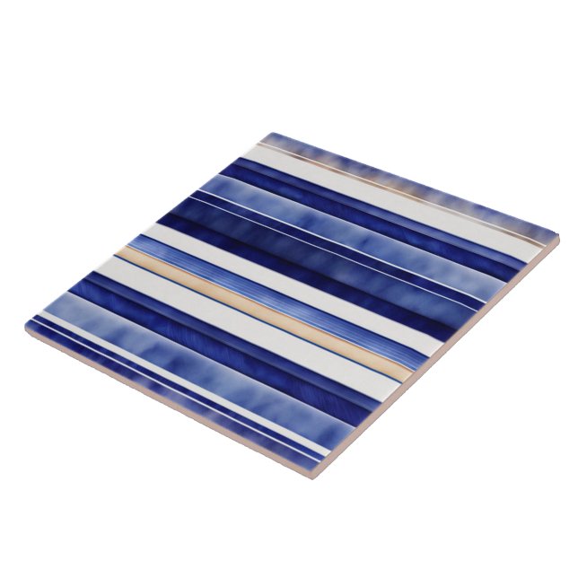 Marinho de Verão Blue Modern Boat Strips Coleção (Lateral)