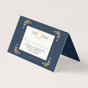 Marinho Dourado Laurel Leaf Wreath Place Card