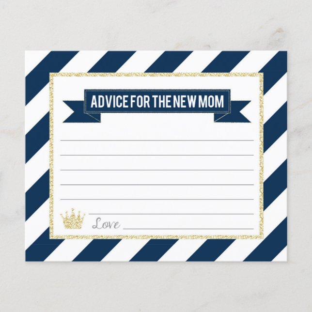 Marinho Dourado Príncipe Advice para a Nova Mãe (Frente)