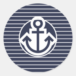 Marinho e adesivos de Âncora Branca