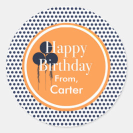 Marinho e adesivos de presentes personalizados de