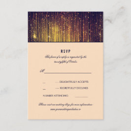 Marinho e Dourada String de Casamento Luzes RSVP