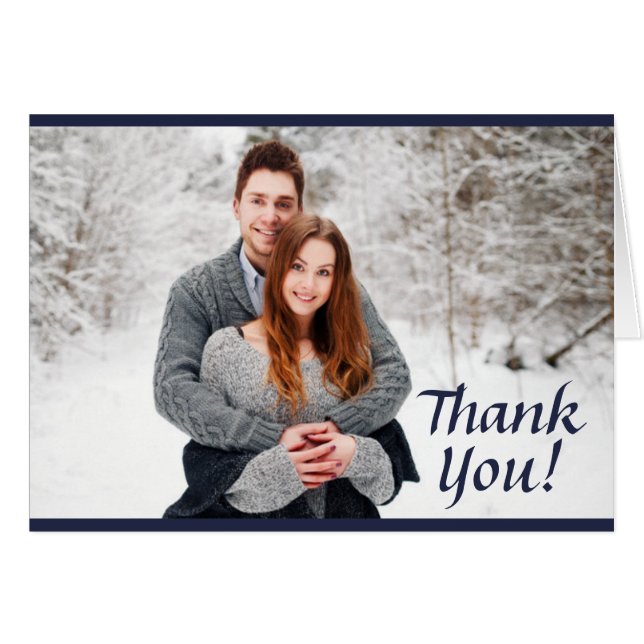 Marinho e esteira Dourada, Cartões de agradeciment (Frente horizontal)