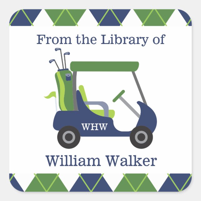 Marinho e golfe verde - Adesivos personalizados (Frente)