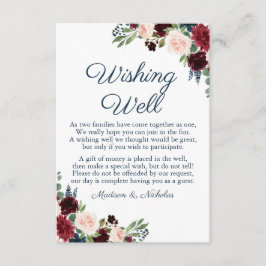 Marinho e Marsala - Cartões de poços de desejos