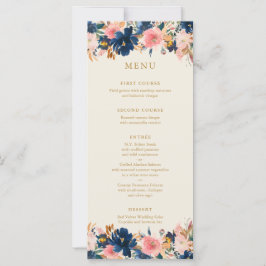 Marinho e pincel de Buquê selvagem | Menu Casament