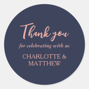 Marinho e Rosa com adesivo redondo clássico de cas