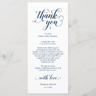 Marinho Elegante azul, Cartões de agradecimentos d